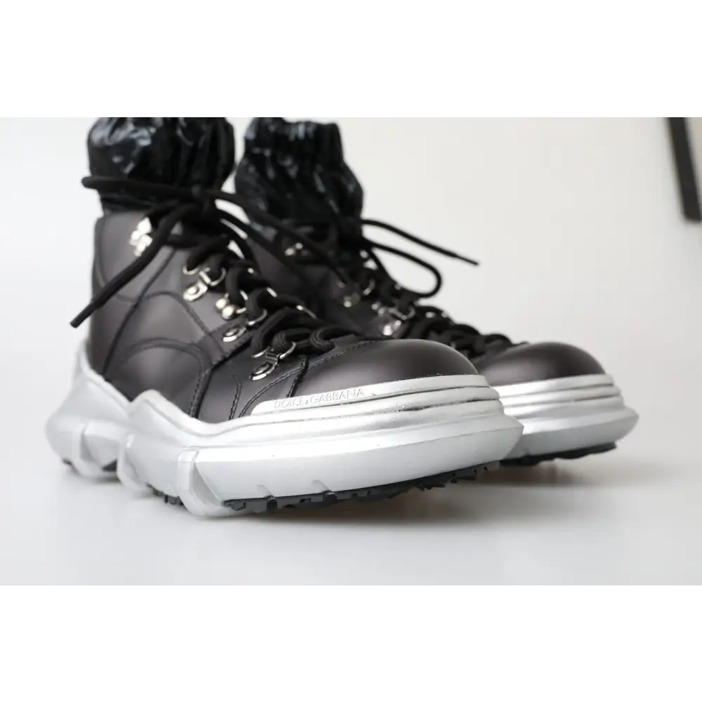 Dolce & Gabbana Schwarz Nylon Galileo High Top Turnschuhe Schuhe - EU41/US8