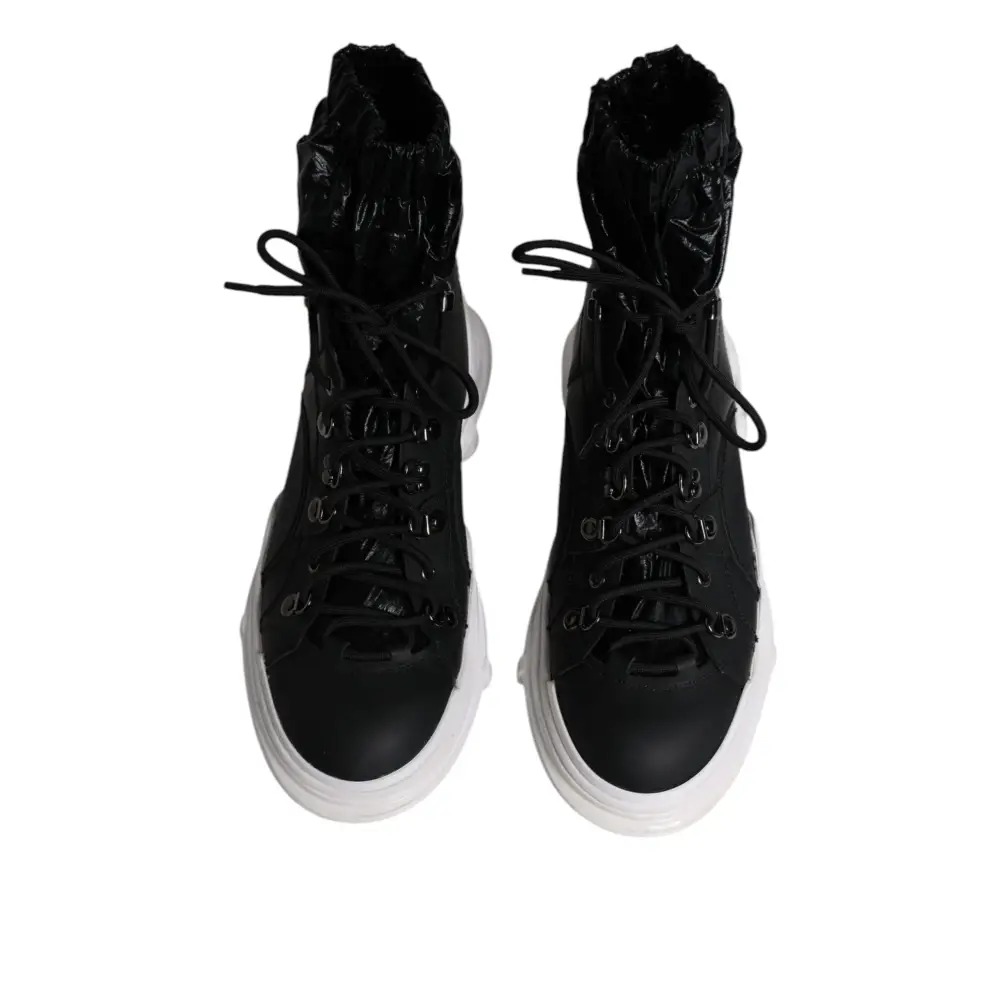 Dolce & Gabbana Schwarz Nylon Galileo High Top Turnschuhe Schuhe - EU44/US11