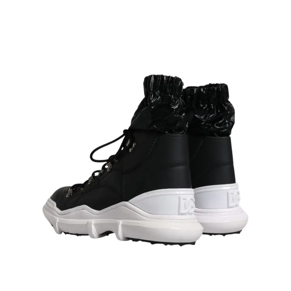 Dolce & Gabbana Schwarz Nylon Galileo High Top Turnschuhe Schuhe - EU44/US11