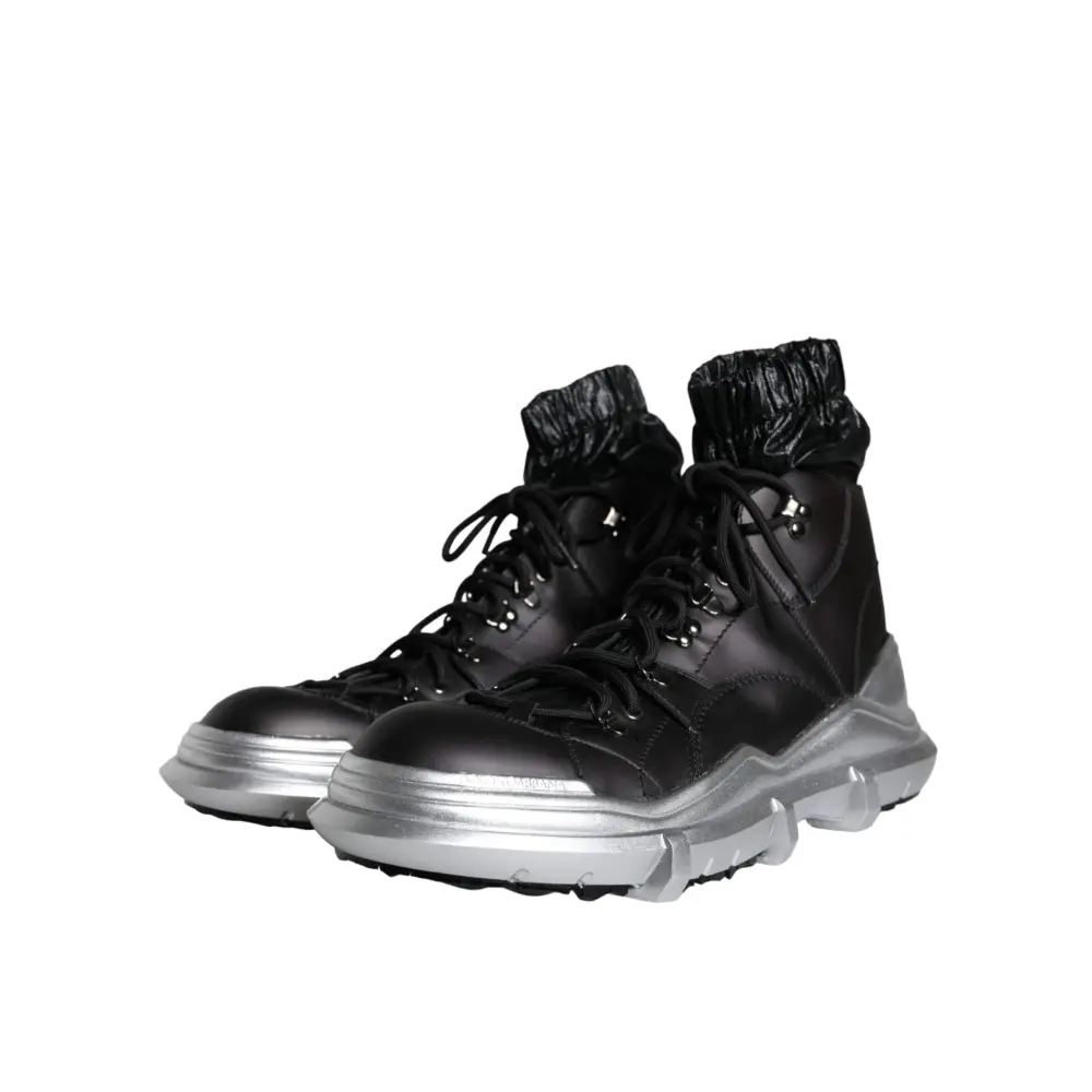 Dolce & Gabbana Schwarz Nylon Galileo High Top Turnschuhe Schuhe - EU44/US11