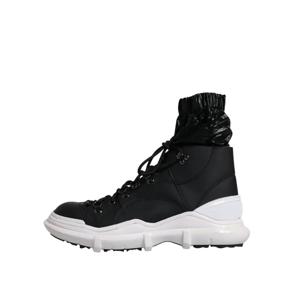 Dolce & Gabbana Schwarz Nylon Galileo High Top Turnschuhe Schuhe - EU44/US11