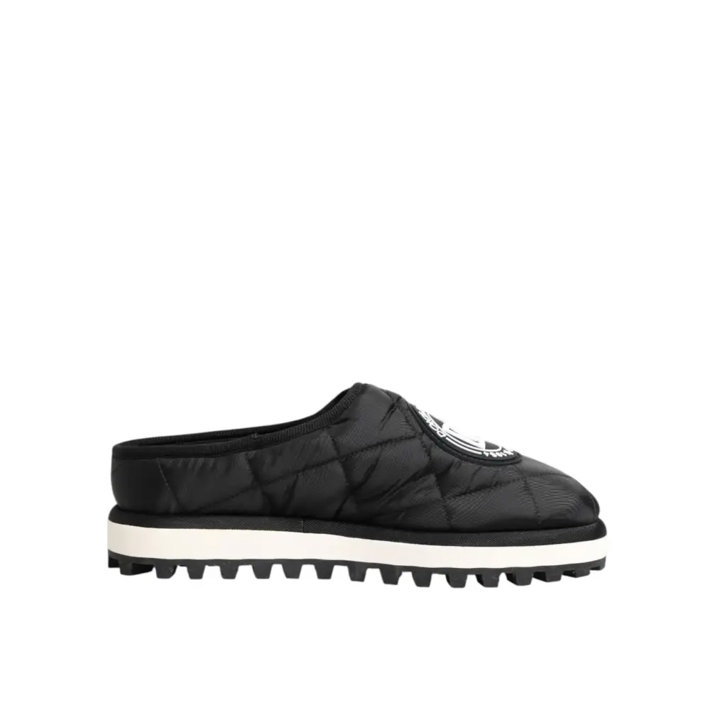 Dolce & Gabbana Schwarz Nylon Low Top Slip On Sneaker Schuhe - EU43/US10