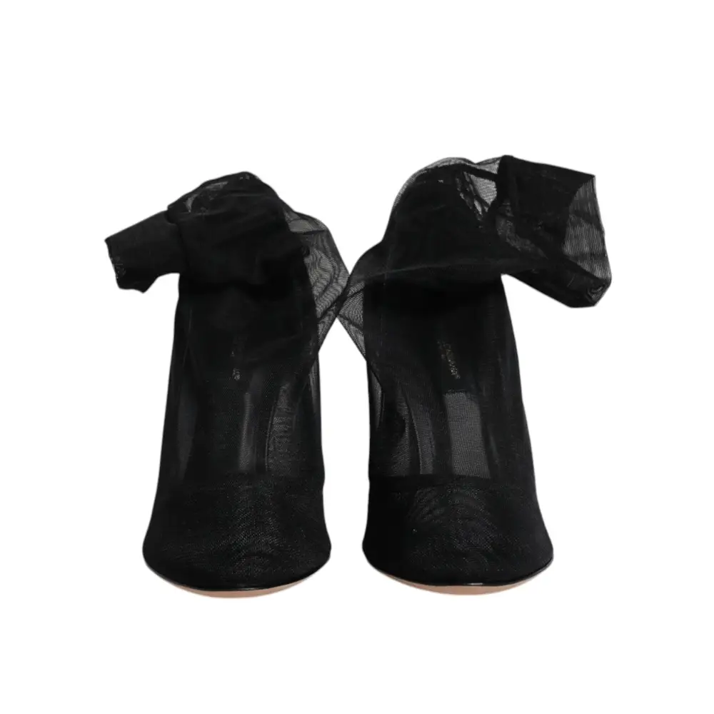 Dolce & Gabbana Schwarz Nylon Mesh Socke Stil Stiefel Schuhe