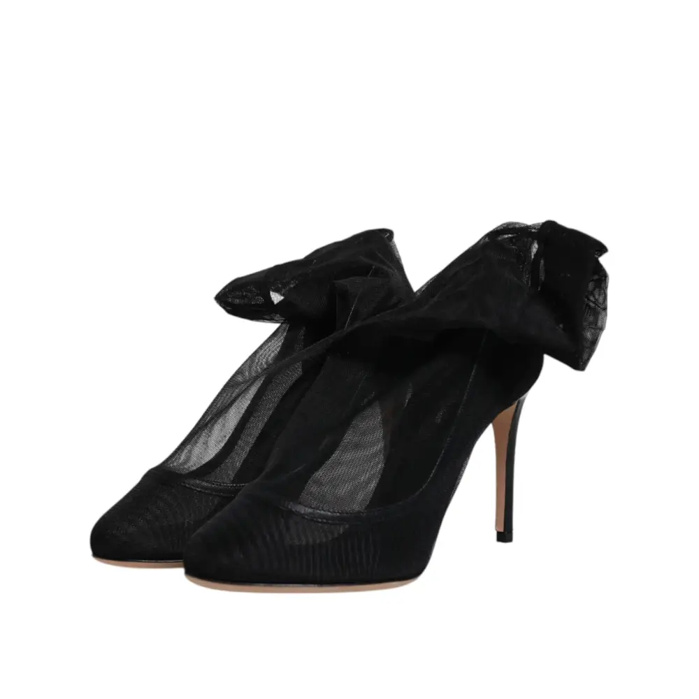 Dolce & Gabbana Schwarz Nylon Mesh Socke Stil Stiefel Schuhe