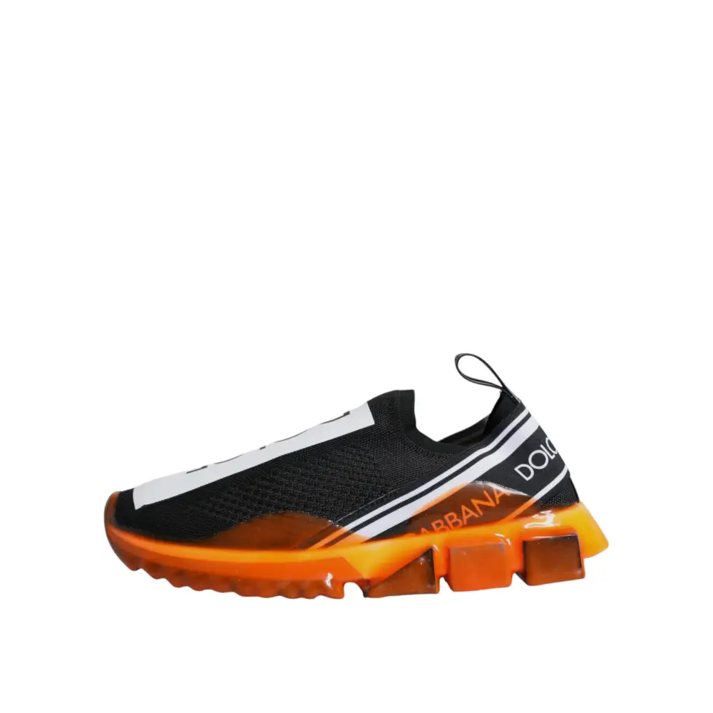 Dolce & Gabbana Schwarz Orange Sorrento Slip On Sneakers Schuhe - EU40/US7