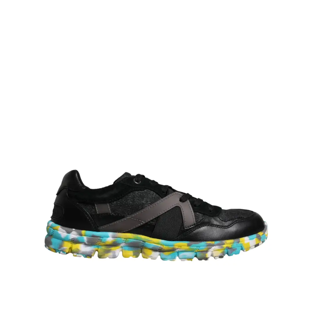 Dolce & Gabbana Schwarz Polyester Low Top Männer Turnschuhe Schuhe - EU41.5/US8.5