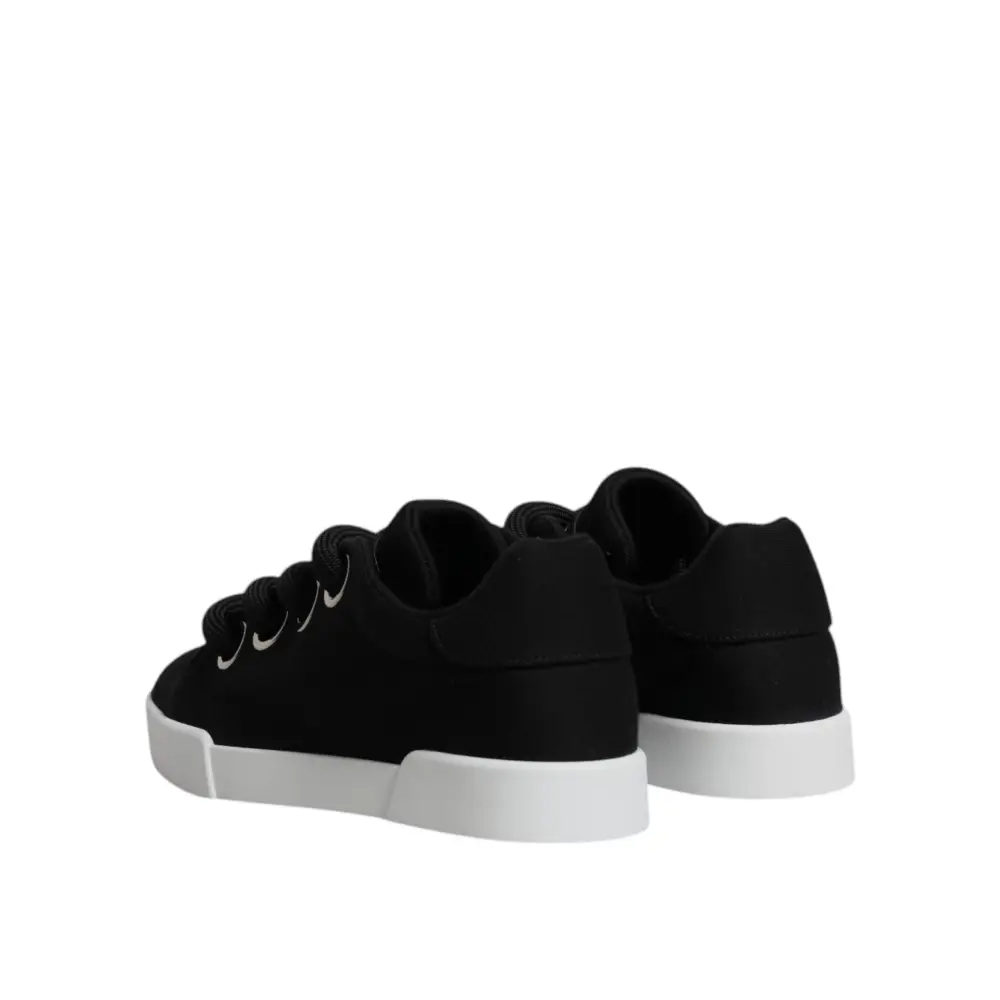 Dolce & Gabbana Schwarz Portofino Low Top Sneakers Schuhe - EU37/US7