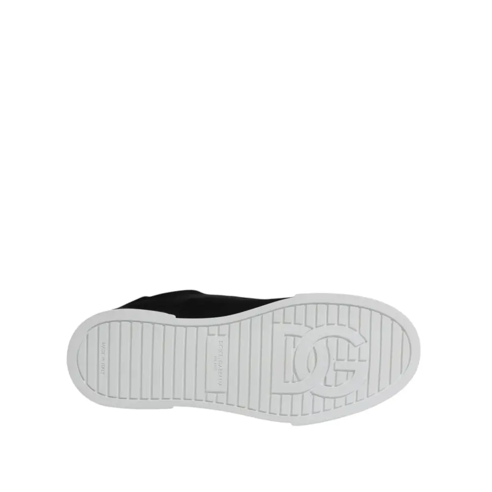 Dolce & Gabbana Schwarz Portofino Low Top Sneakers Schuhe - EU37/US7