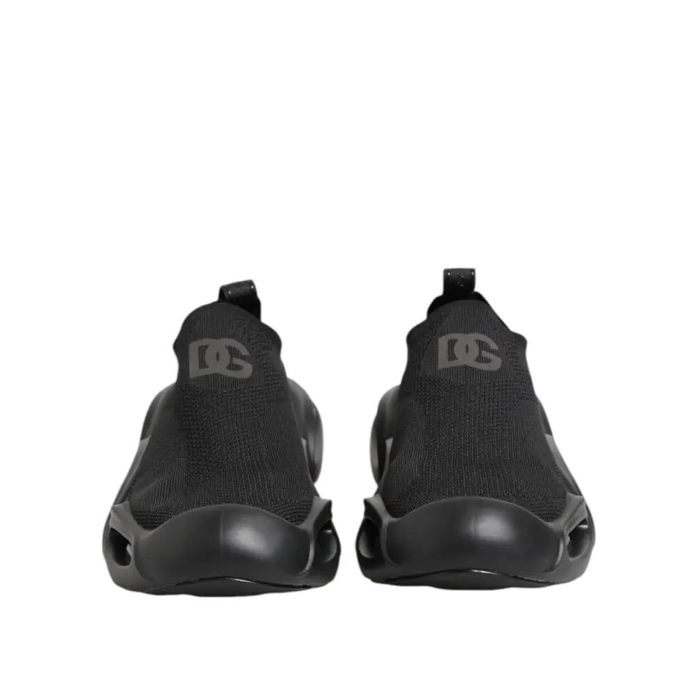 Dolce & Gabbana Schwarz Slip On Wave Low Top Männer Sneaker Schuhe - EU43/US10