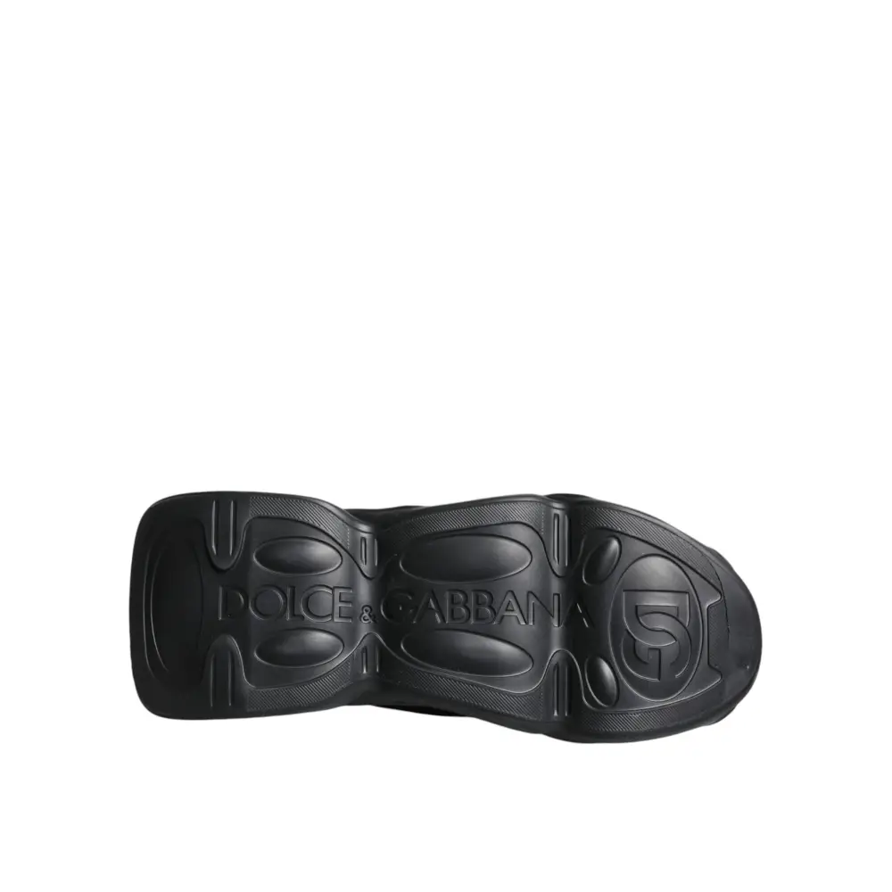 Dolce & Gabbana Schwarz Slip On Wave Socken Turnschuhe Schuhe - EU39/US8.5