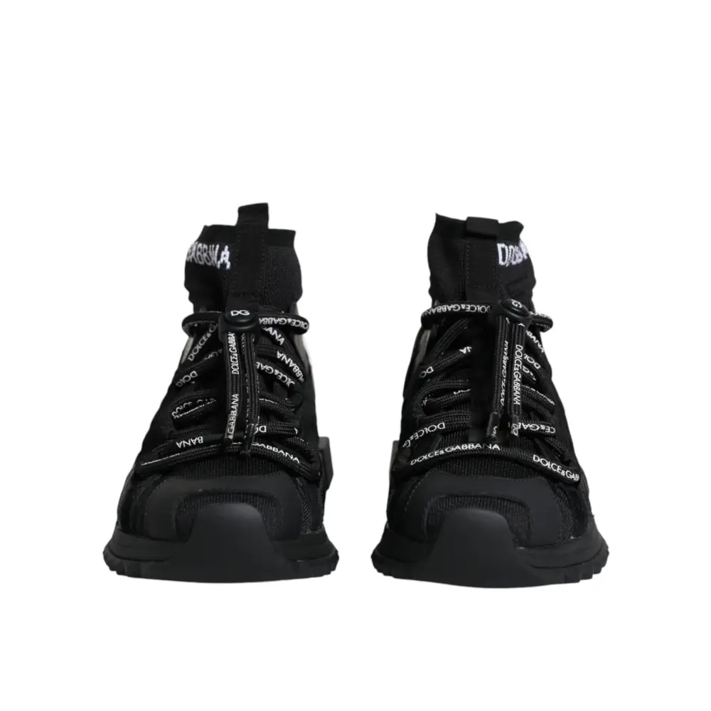 Dolce & Gabbana Schwarz Sorrento Socken Logo Turnschuhe Schuhe - EU36.5/US6