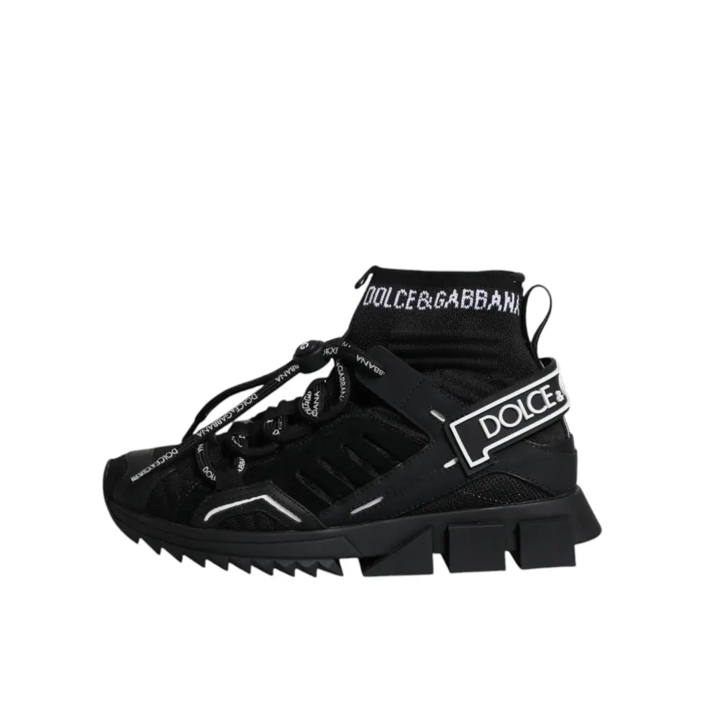 Dolce & Gabbana Schwarz Sorrento Socken Logo Turnschuhe Schuhe - EU36/US6
