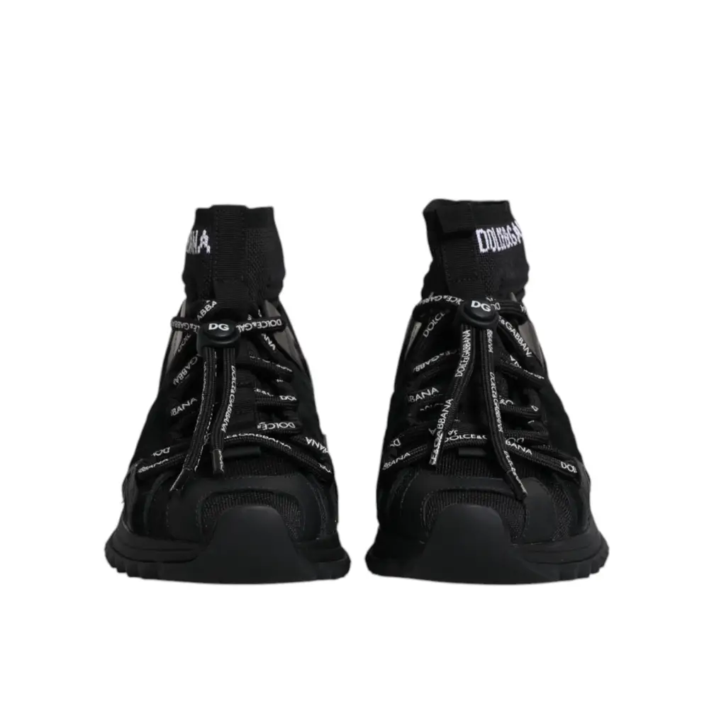 Dolce & Gabbana Schwarz Sorrento Socken Logo Turnschuhe Schuhe - EU36/US6