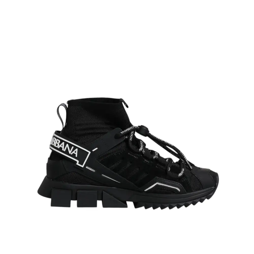 Dolce & Gabbana Schwarz Sorrento Socken Logo Turnschuhe Schuhe - EU36/US6