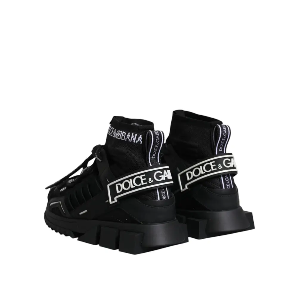 Dolce & Gabbana Schwarz Sorrento Socken Logo Turnschuhe Schuhe - EU36/US6