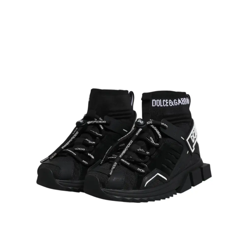 Dolce & Gabbana Schwarz Sorrento Socken Logo Turnschuhe Schuhe - EU36/US6