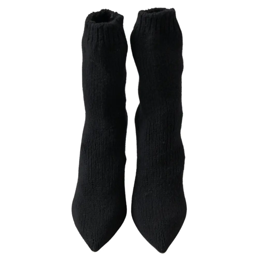 Dolce & Gabbana Schwarz Stiletto Heel Mid Calf Frauen Stiefel Schuhe - EU39/US8.5