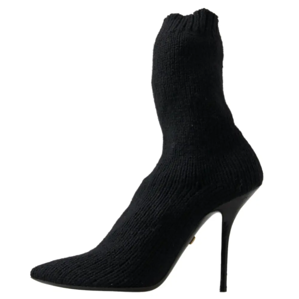 Dolce & Gabbana Schwarz Stiletto Heel Mid Calf Frauen Stiefel Schuhe - EU39/US8.5