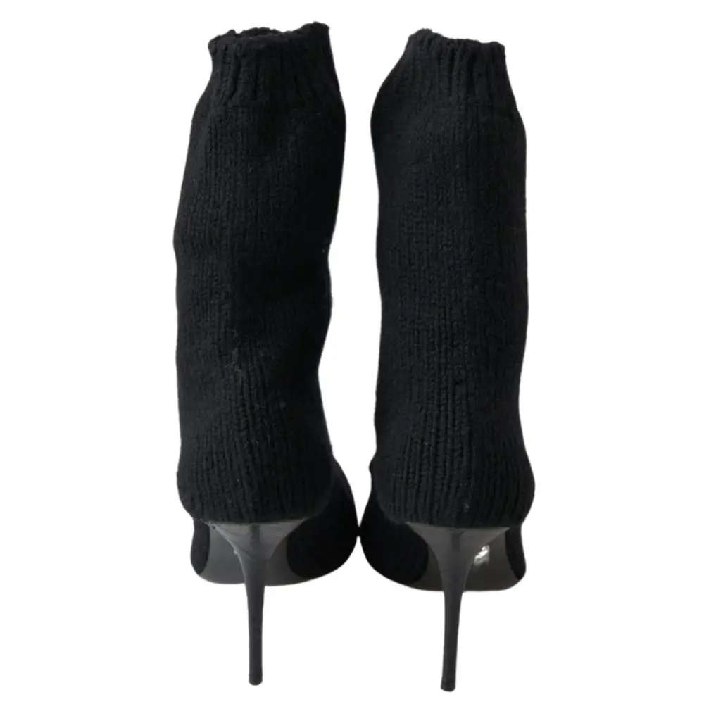 Dolce & Gabbana Schwarz Stiletto Heel Mid Calf Frauen Stiefel Schuhe - EU39/US8.5