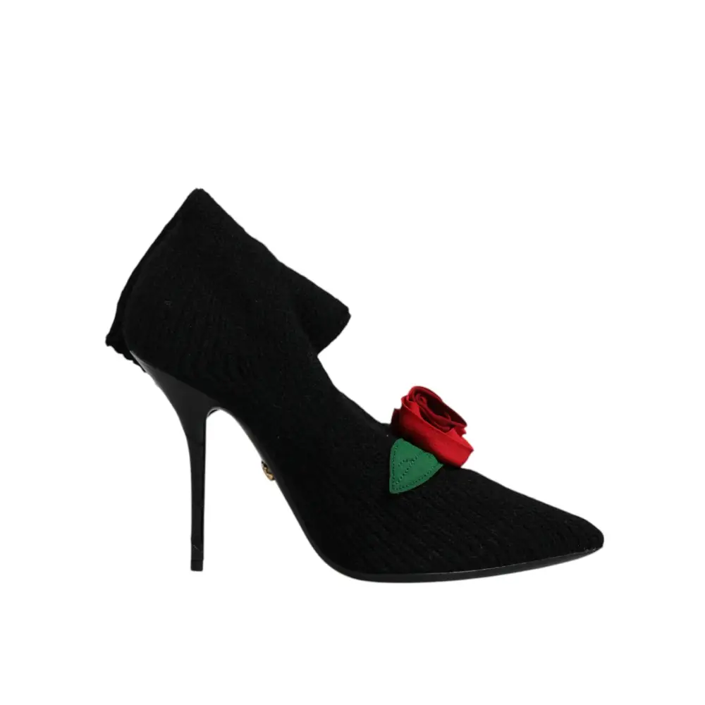 Dolce & Gabbana Schwarz Stiletto Heels Mid Calf Stiefel Schuhe