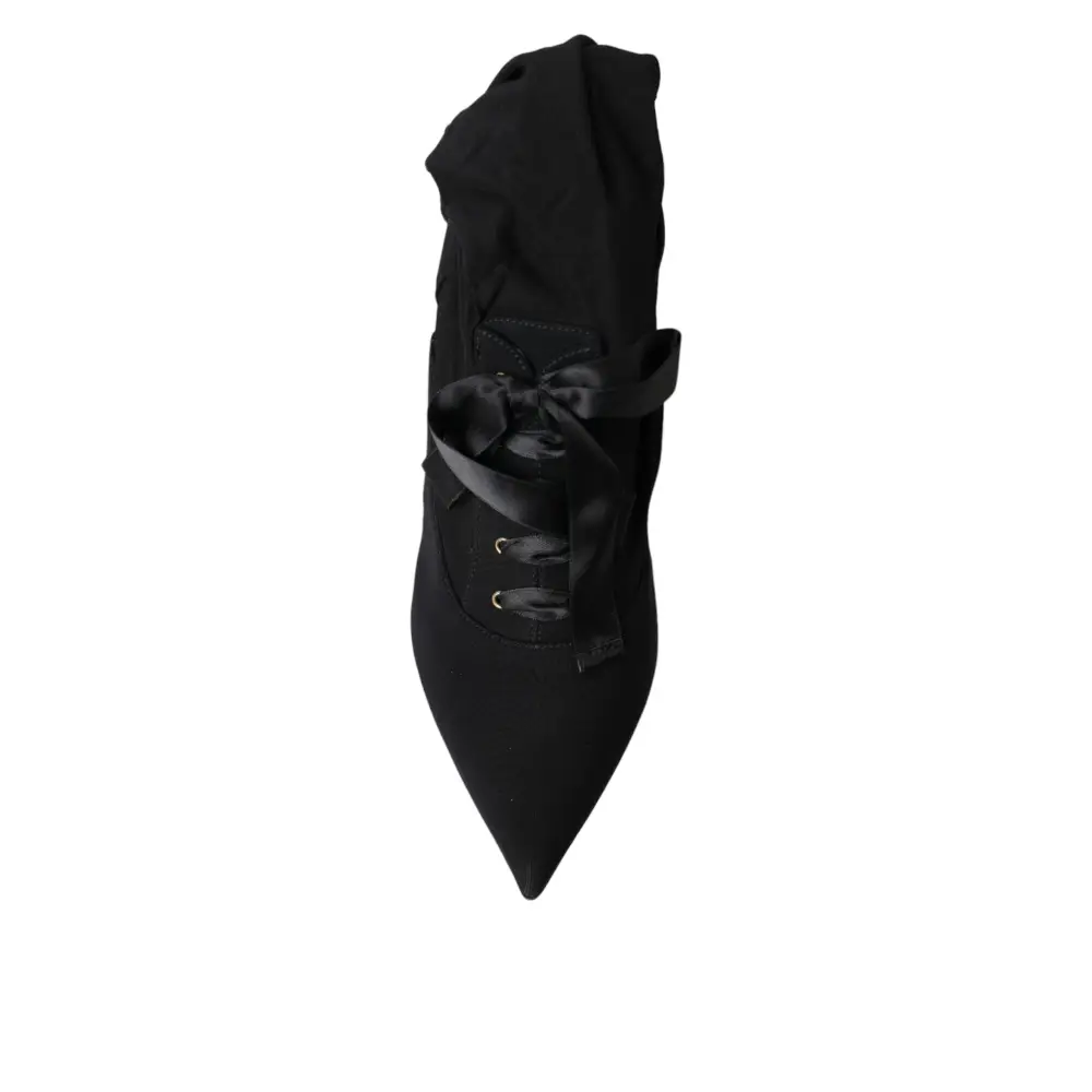 Dolce & Gabbana Schwarz Stiletto Heels Mid Calf Stiefel Schuhe
