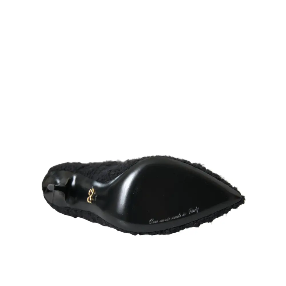 Dolce & Gabbana Schwarz Stiletto Heels Mid Calf Stiefel Schuhe - EU37.5/US7