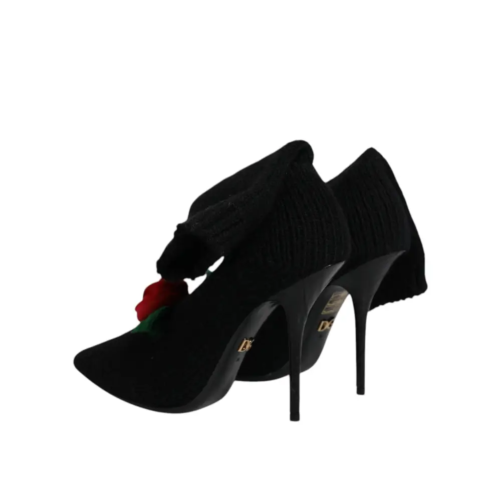 Dolce & Gabbana Schwarz Stiletto Heels Mid Calf Stiefel Schuhe