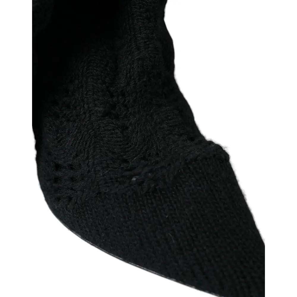 Dolce & Gabbana Schwarz Stiletto Heels Mid Calf Stiefel Schuhe - EU39/US8.5