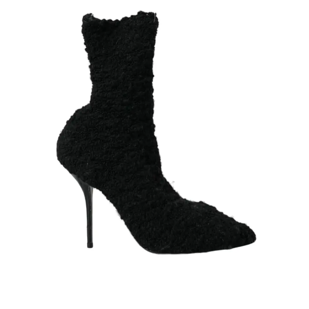 Dolce & Gabbana Schwarz Stiletto Heels Mid Calf Stiefel Schuhe - EU37.5/US7