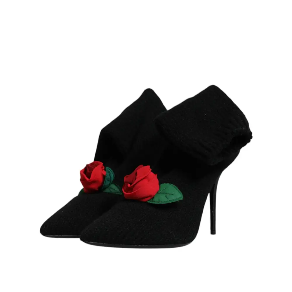 Dolce & Gabbana Schwarz Stiletto Heels Mid Calf Stiefel Schuhe