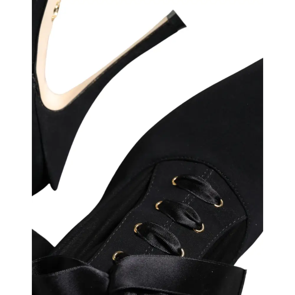 Dolce & Gabbana Schwarz Stiletto Heels Mid Calf Stiefel Schuhe - EU38.5/US8