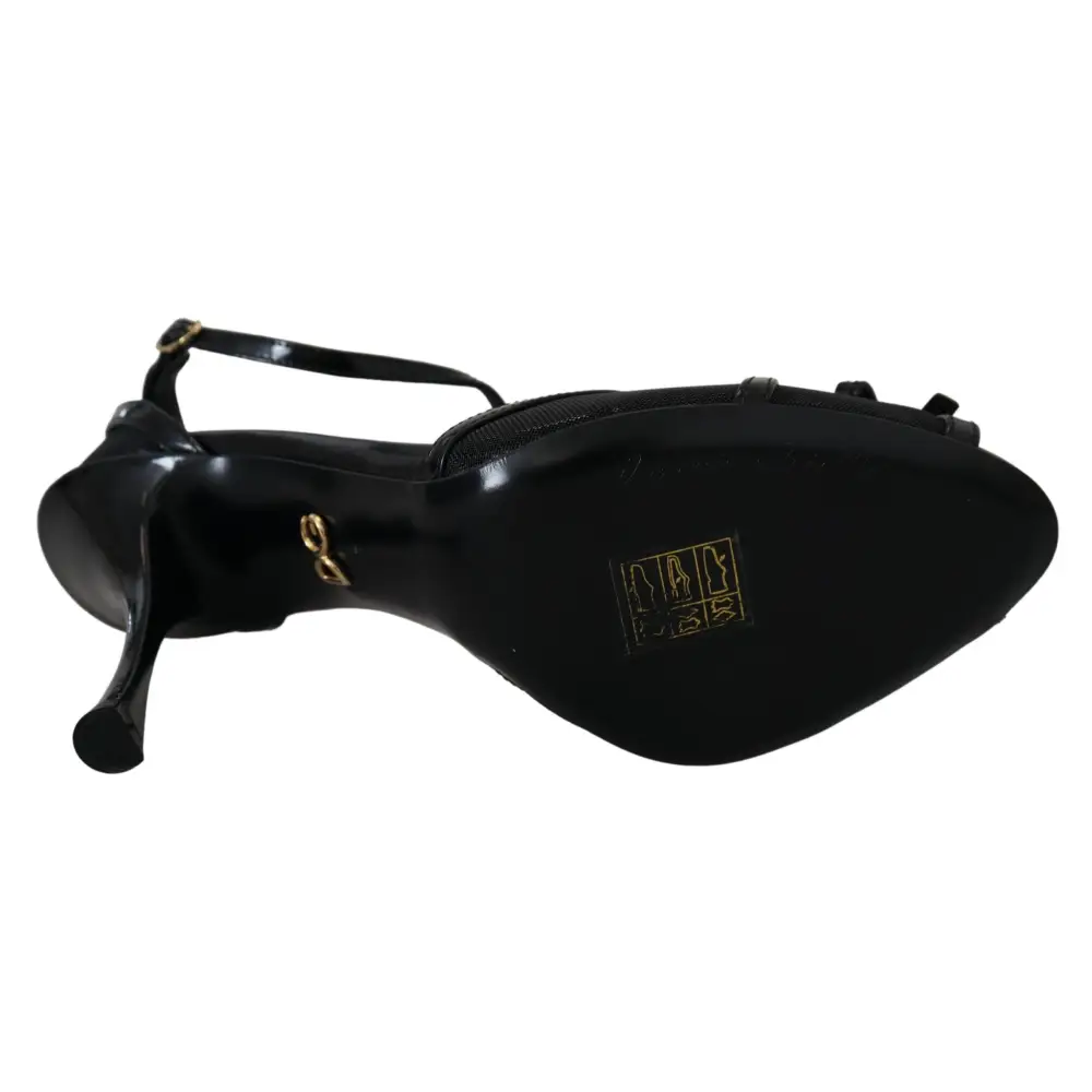 Dolce & Gabbana Schwarz Stiletto High Heels Sandalen Schuhe - EU38/US7.5