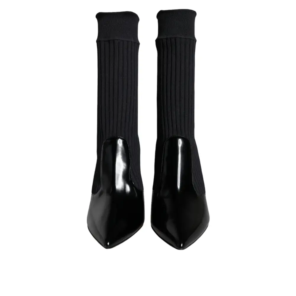 Dolce & Gabbana Schwarz Stretch Stilettos Booties Socken Schuhe - EU36/US5.5