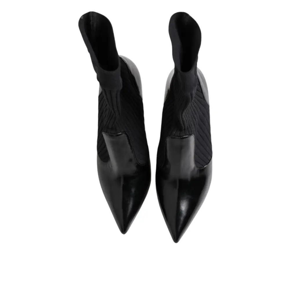 Dolce & Gabbana Schwarz Stretch Stilettos Booties Socken Schuhe - EU37/US6.5