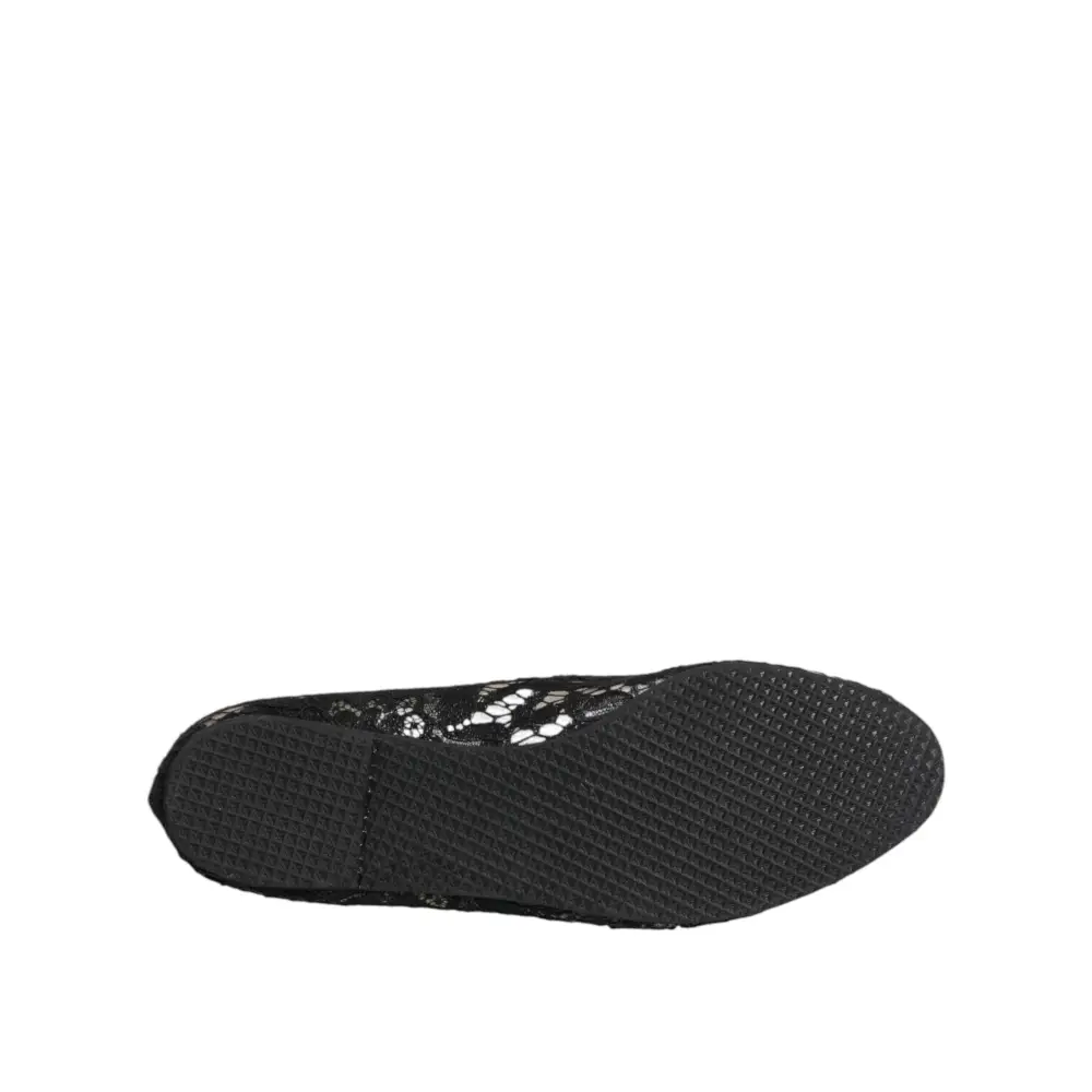 Dolce & Gabbana Schwarz Taormina Spitze Slip On Flats Schuhe - EU37.5/US7