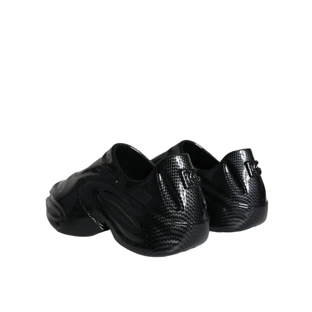Dolce & Gabbana Schwarz vereitelt Gummi Spielzeug Low Top Männer Turnschuhe Schuhe - EU44/US11