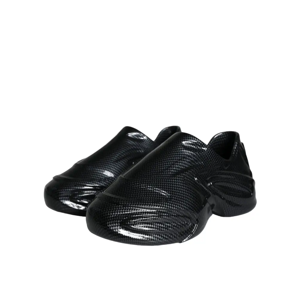 Dolce & Gabbana Schwarz vereitelt Gummi Spielzeug Low Top Männer Turnschuhe Schuhe - EU44/US11