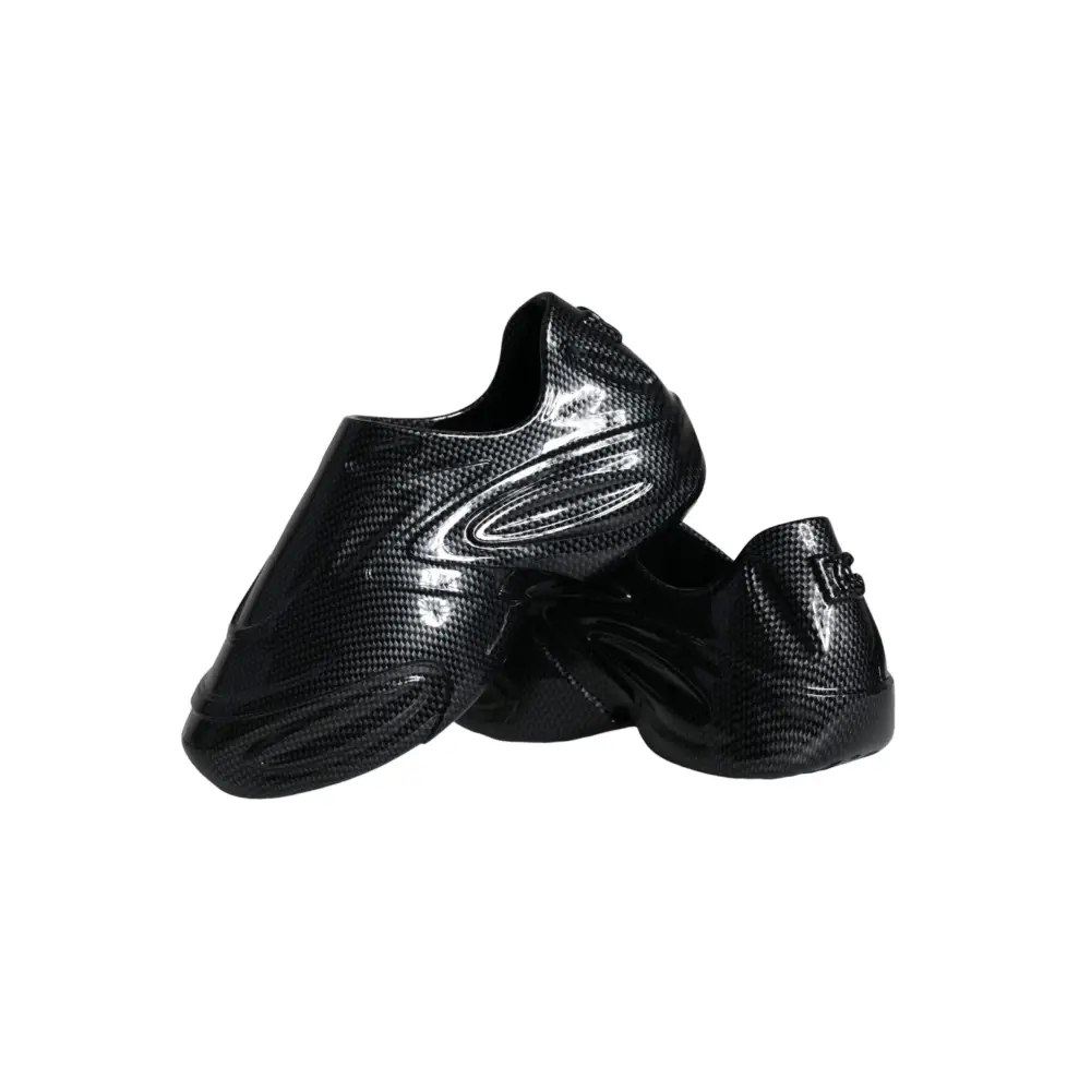 Dolce & Gabbana Schwarz vereitelt Gummi Spielzeug Low Top Männer Turnschuhe Schuhe - EU44/US11