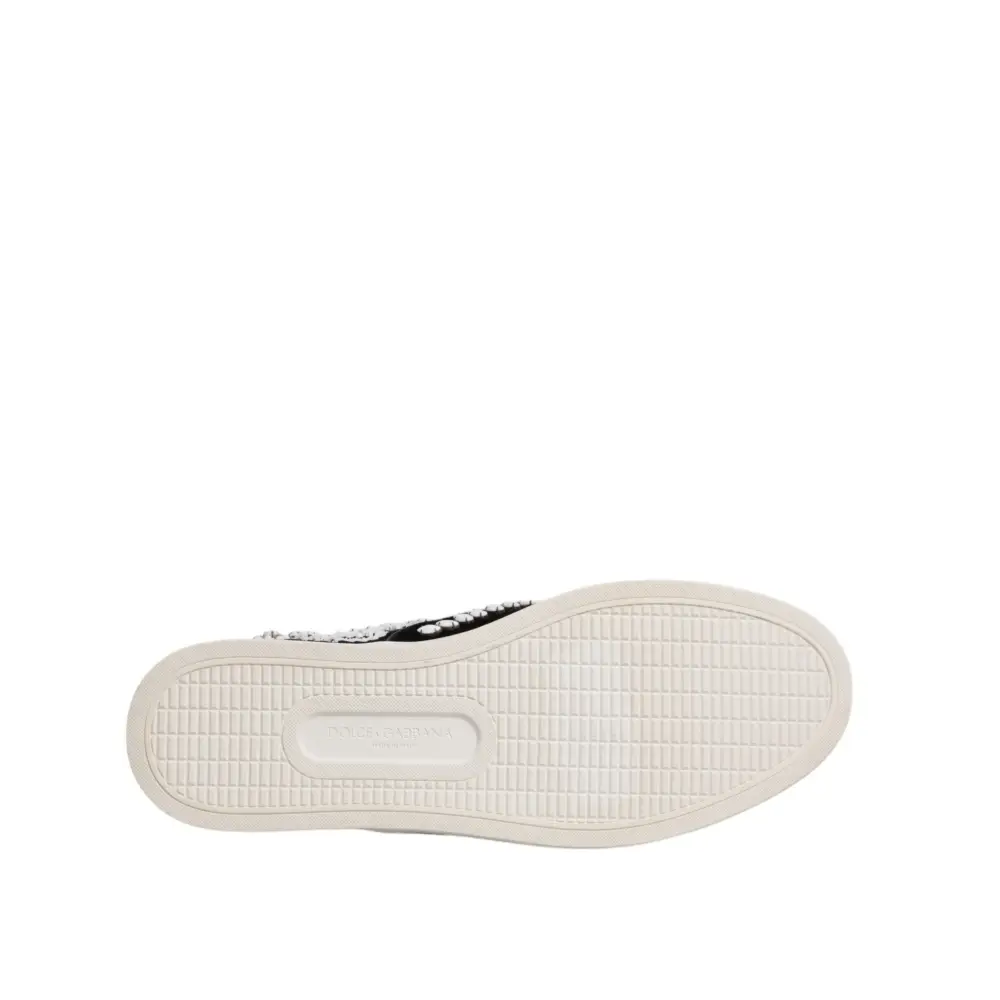 Dolce & Gabbana Schwarz verschönert London Männer Slip On Schuhe - EU41.5/US8.5