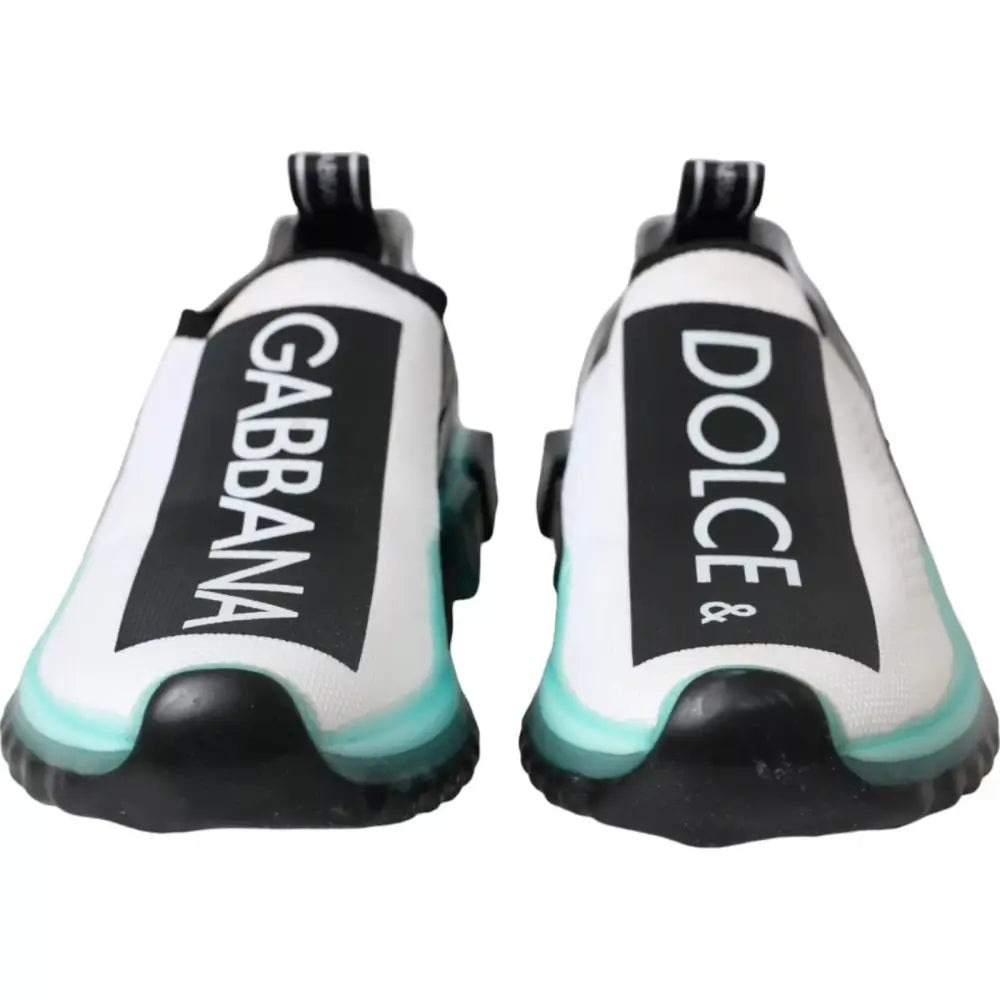 Dolce & Gabbana Schwarz Weiß Blau Slip On Sorrento Sneakers - EU40.5/US7.5