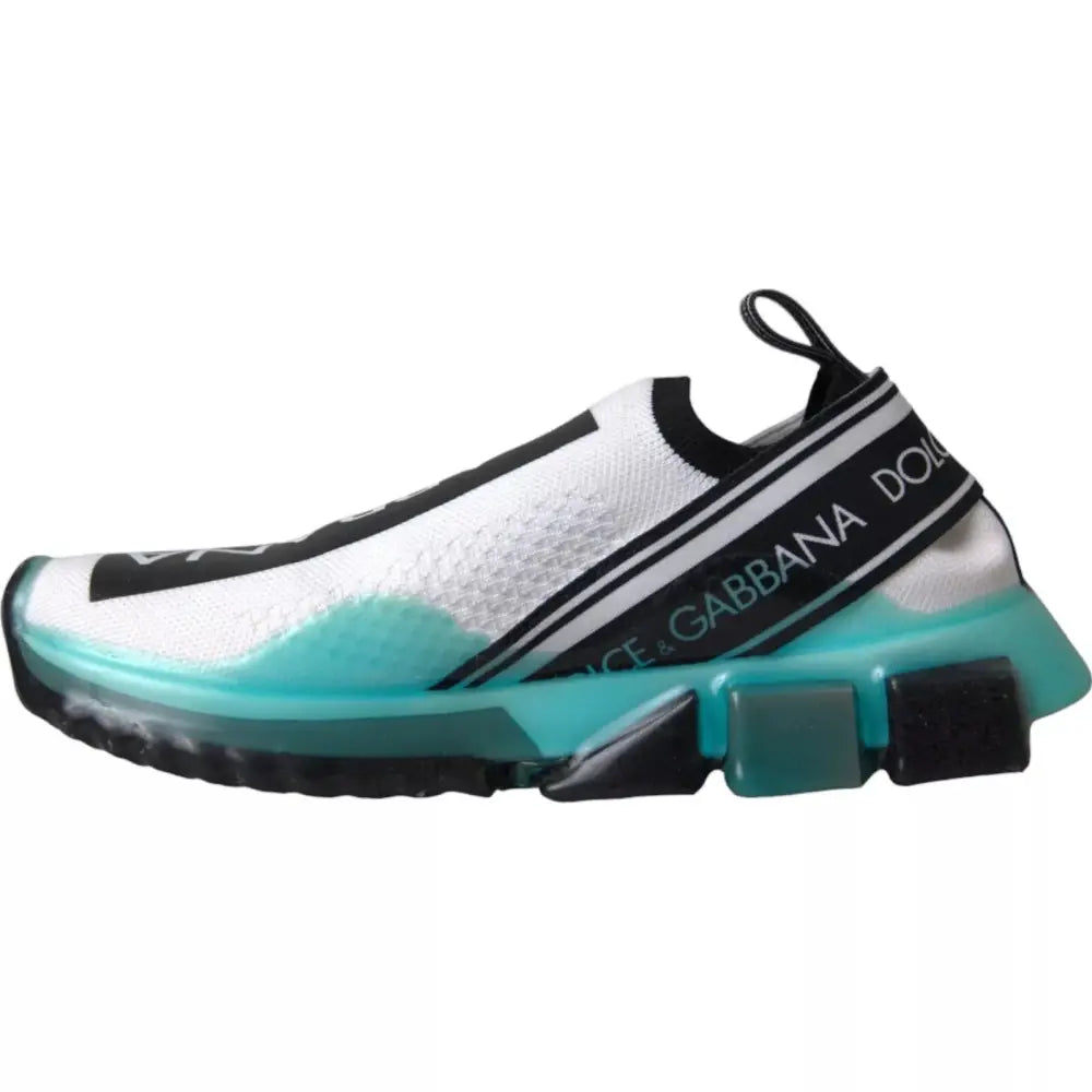 Dolce & Gabbana Schwarz Weiß Blau Slip On Sorrento Sneakers - EU40.5/US7.5