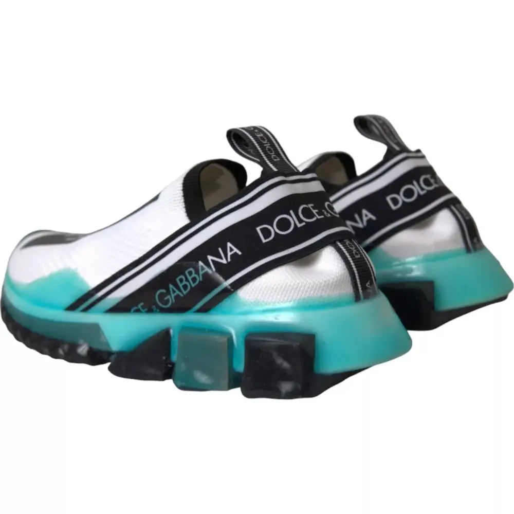 Dolce & Gabbana Schwarz Weiß Blau Slip On Sorrento Sneakers - EU40.5/US7.5