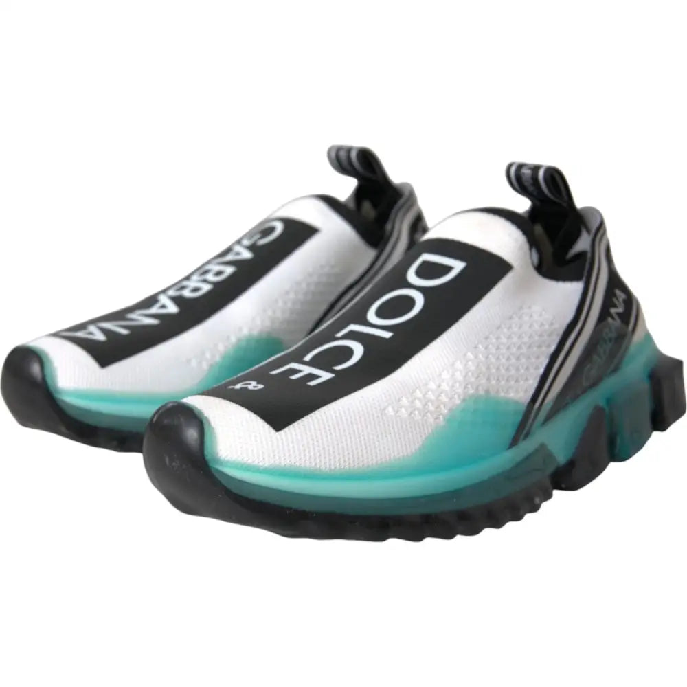 Dolce & Gabbana Schwarz Weiß Blau Slip On Sorrento Sneakers - EU40.5/US7.5