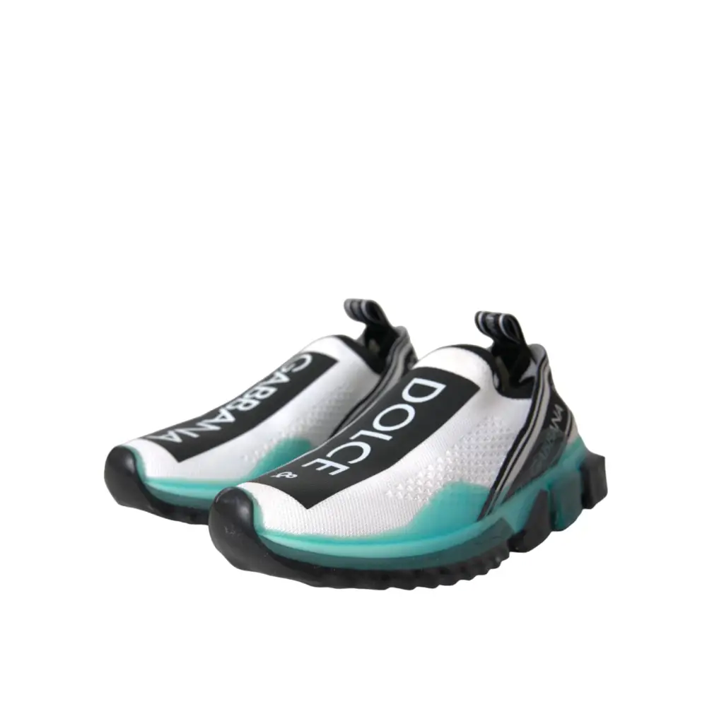 Dolce & Gabbana Schwarz Weiß Blau Slip On Sorrento Sneakers Schuhe