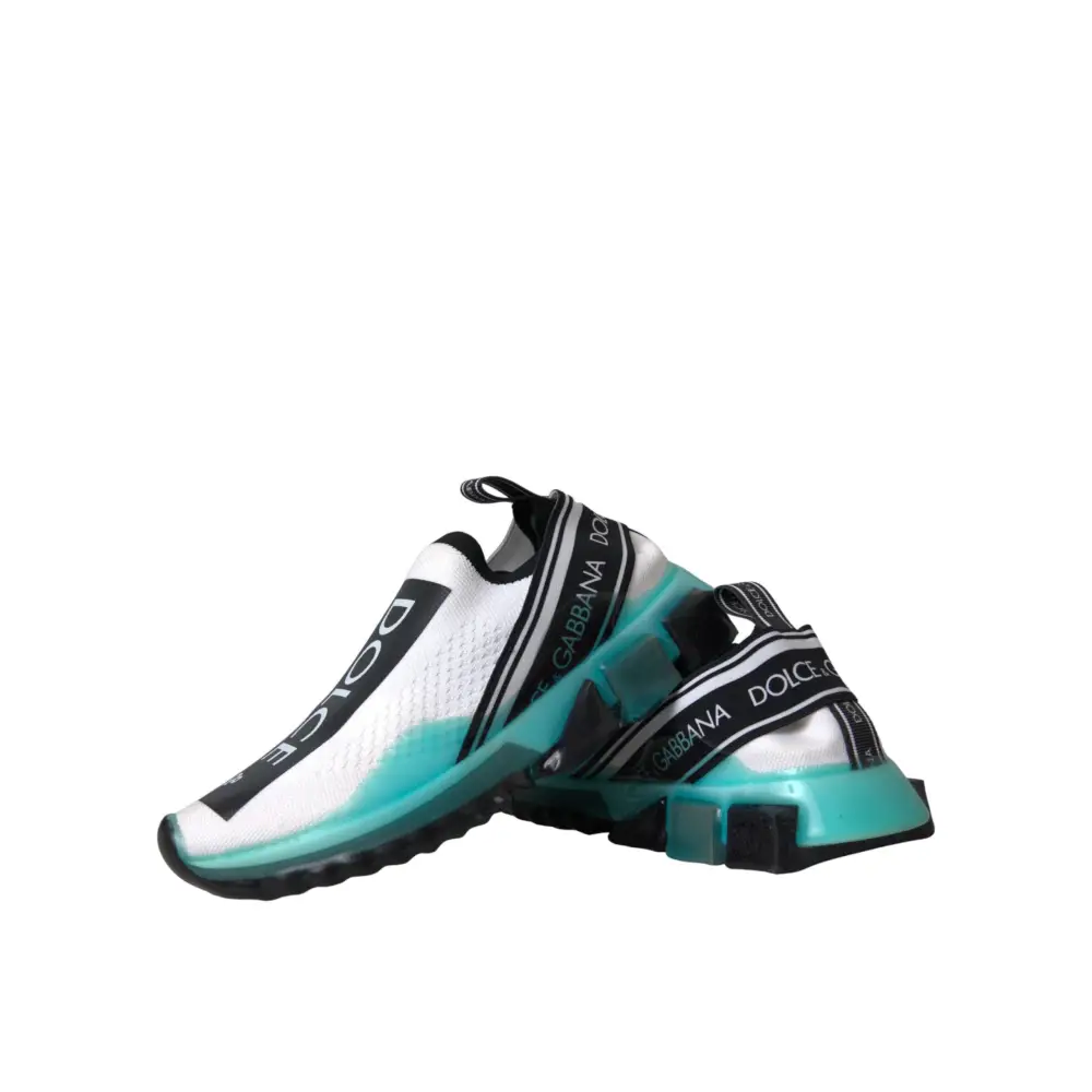 Dolce & Gabbana Schwarz Weiß Blau Slip On Sorrento Sneakers Schuhe