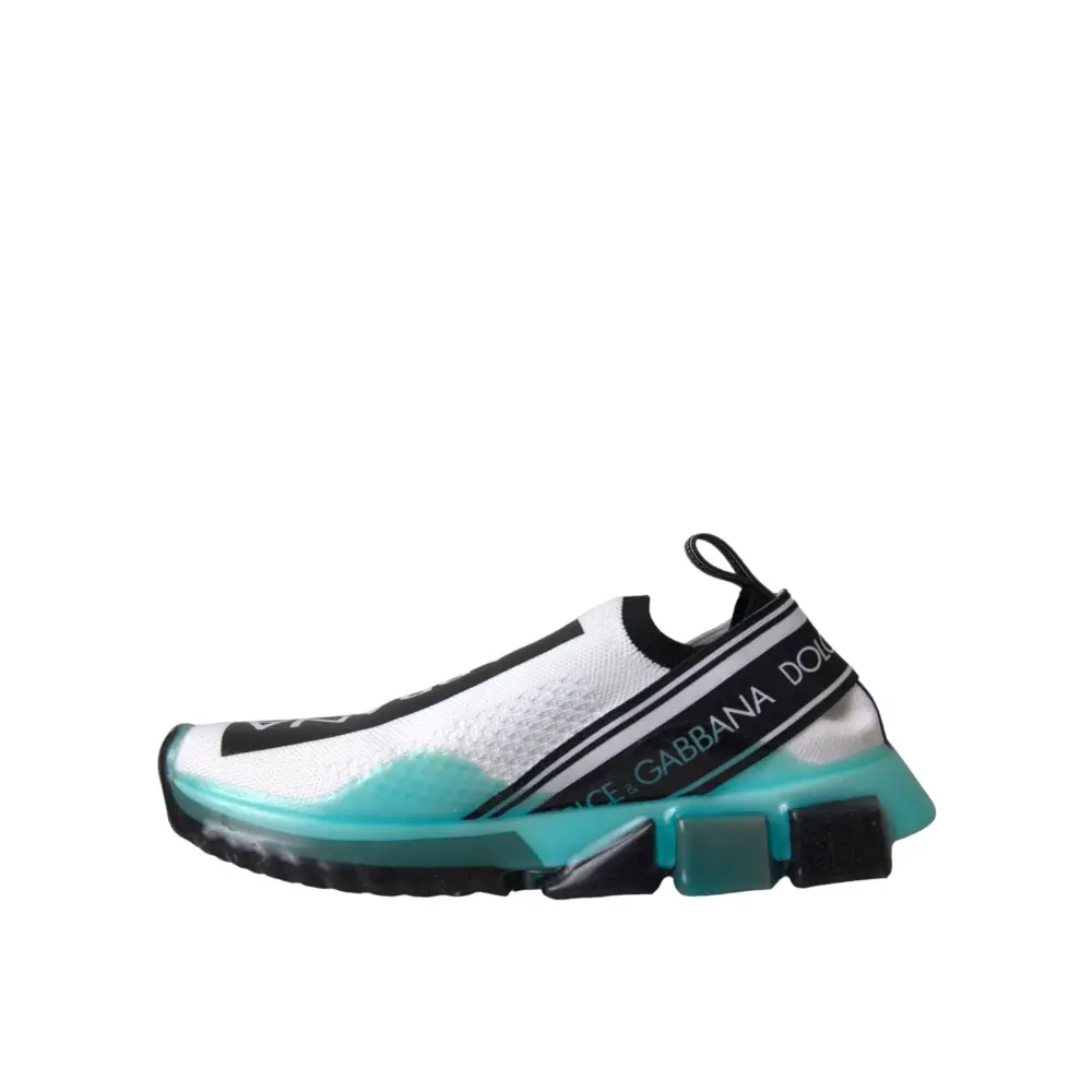 Dolce & Gabbana Schwarz Weiß Blau Slip On Sorrento Sneakers Schuhe
