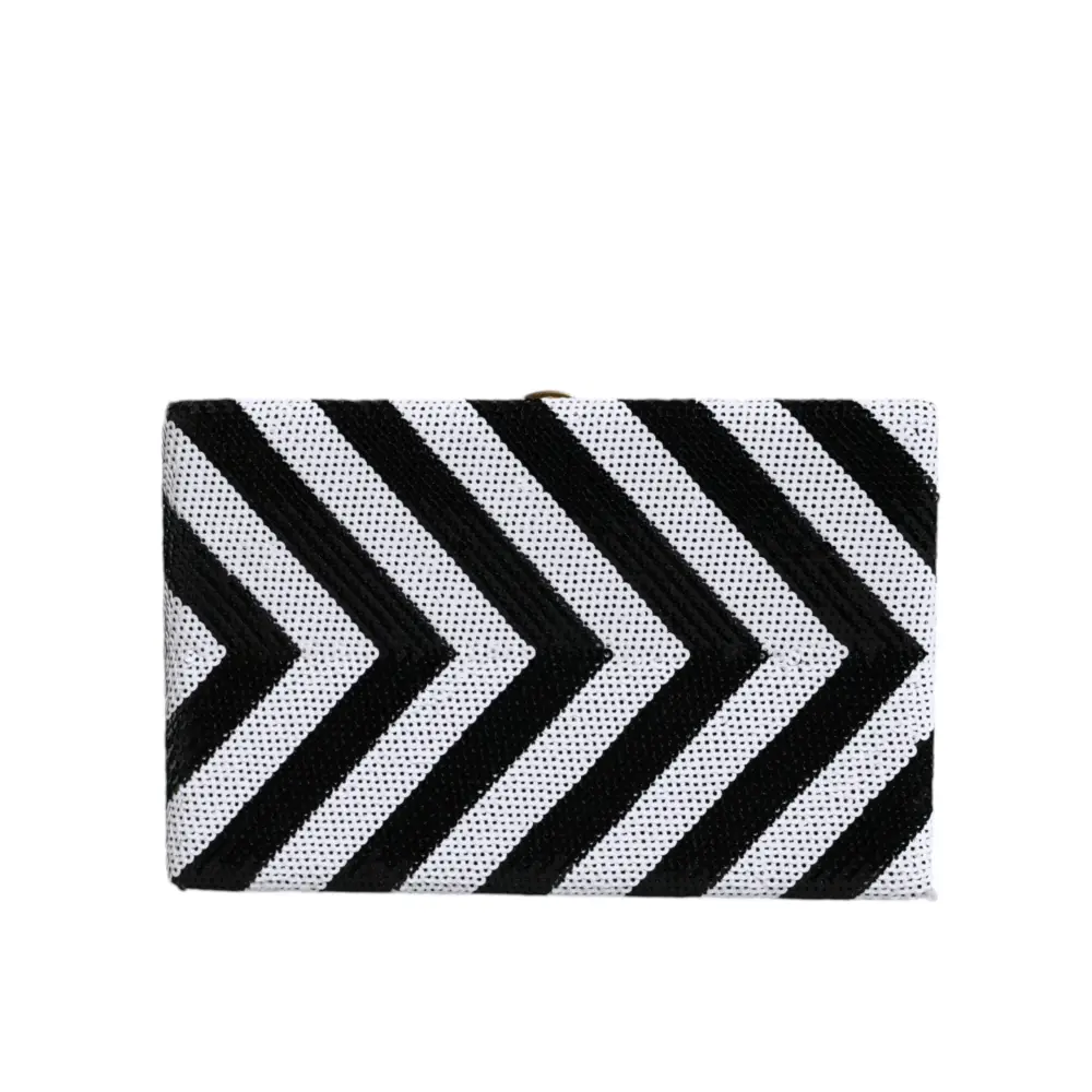 Dolce & Gabbana Schwarz Weiß Gold Rahmen Kupplung Abend Party Handtasche