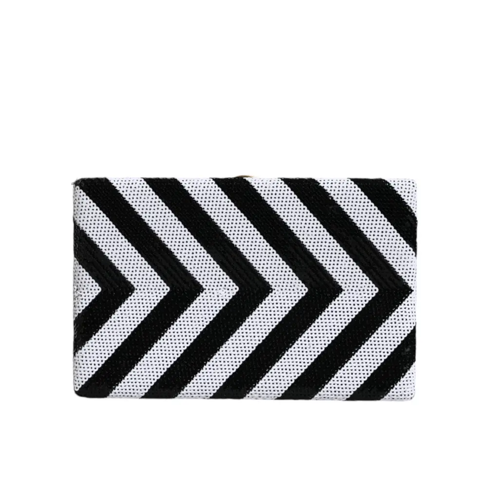 Dolce & Gabbana Schwarz Weiß Gold Rahmen Kupplung Abend Party Handtasche