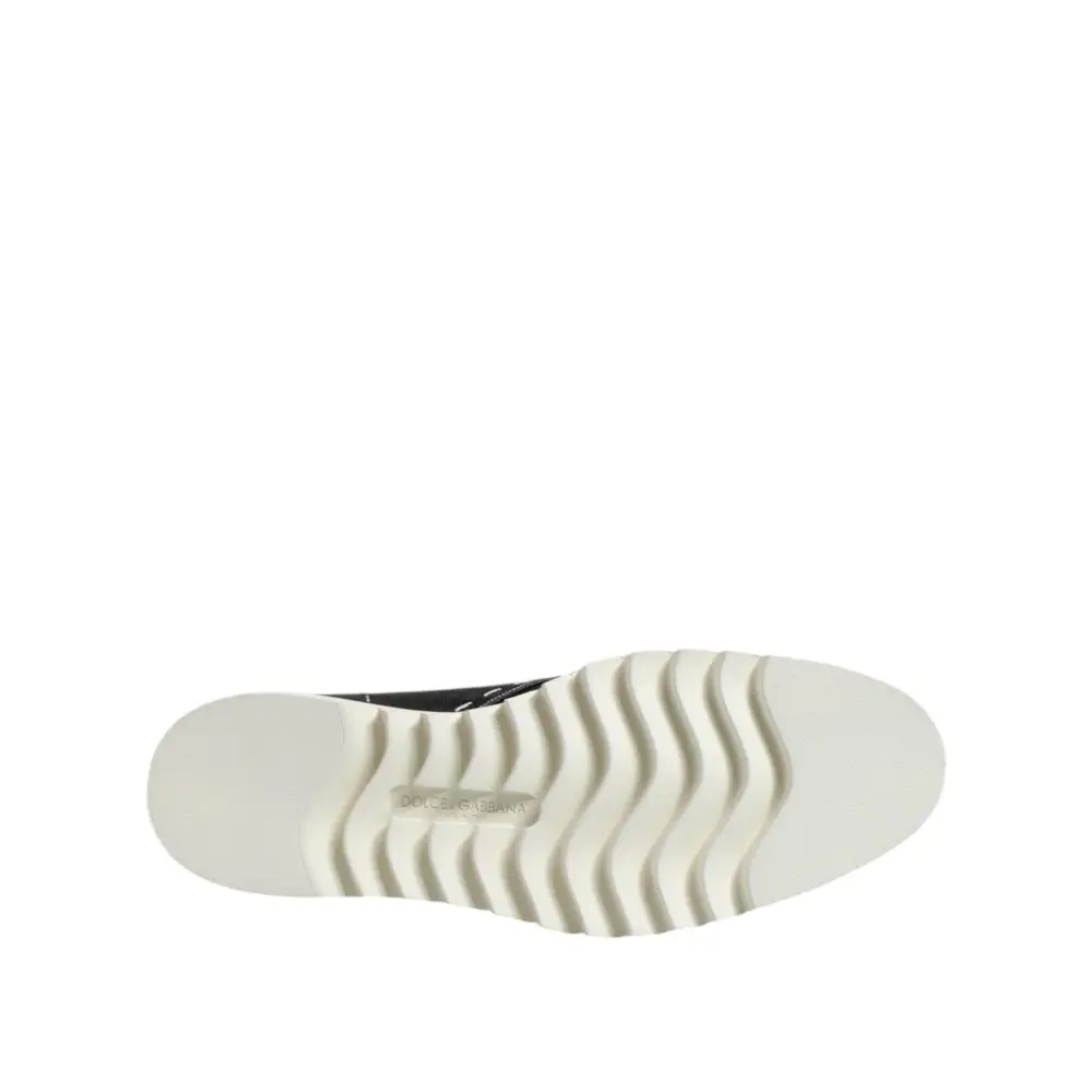 Dolce & Gabbana Schwarz Weiß Leder Stiefelette Schuhe - EU44/US11