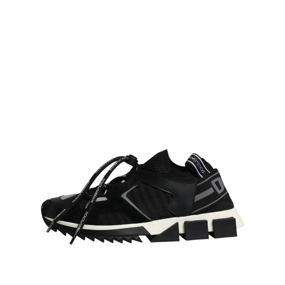 Dolce & Gabbana Schwarz Weiß Logo Sorrento Herren Turnschuhe Schuhe - EU39/US6